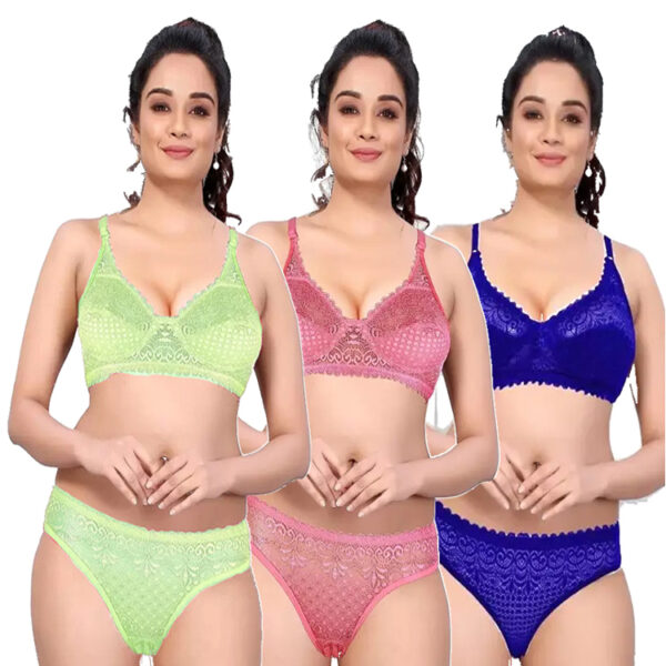 NANCY SET.LYCRA LACE SET PACK OF 3 PIECES.