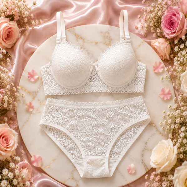 Soft Comfort White Lace Bra & Panty Set